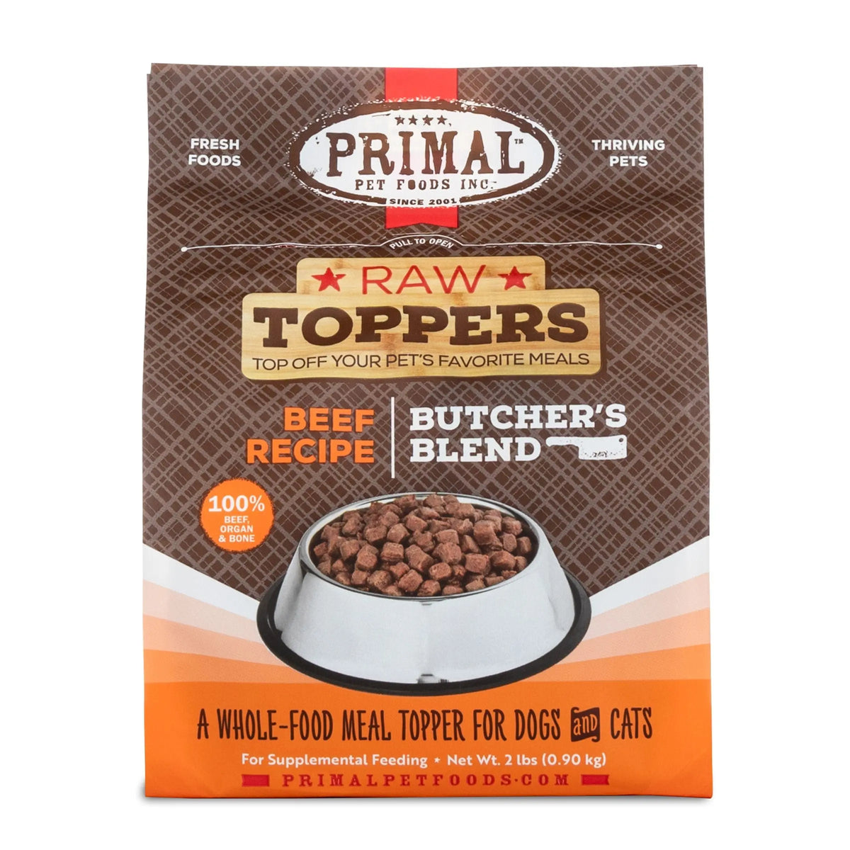 Primal Frozen Beef Butcher's Blend Topper 2 lb Phillips Pets