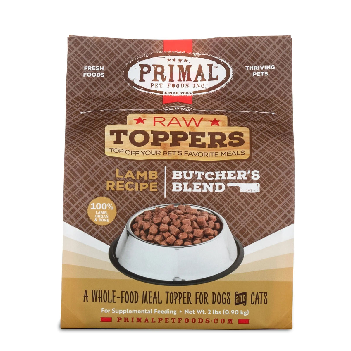 Primal Frozen Lamb Butcher's Blend Topper 2 lb Phillips Pets