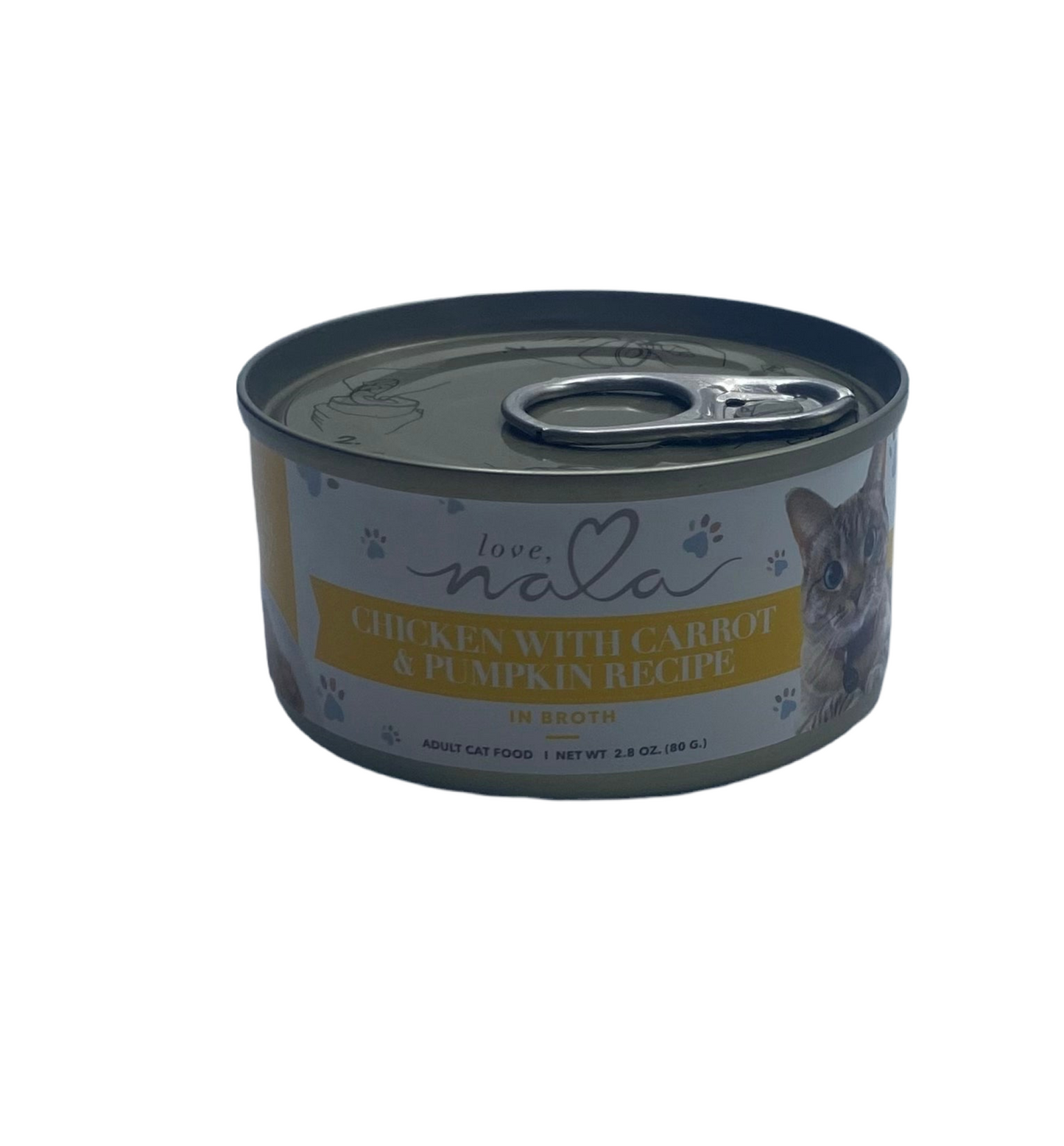 Love, Nala Grain Free Chicken Pate with Carrot & Pumpkin Adult Cat Food.