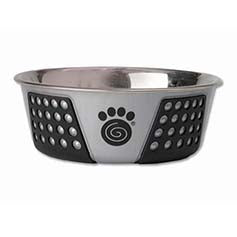 Fiji Pet Bowl, Light Gray/Black.