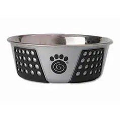 Fiji Pet Bowl, Light Gray/Black.