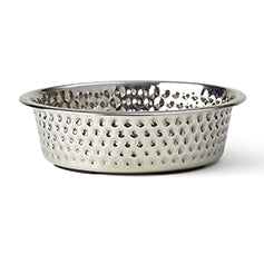 Crete Hammered Stainless Pet Bowl.