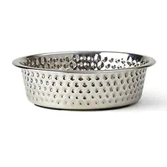 Crete Hammered Stainless Pet Bowl.