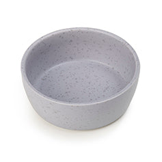 Gray Speckled Stoneware Pet Bowl.