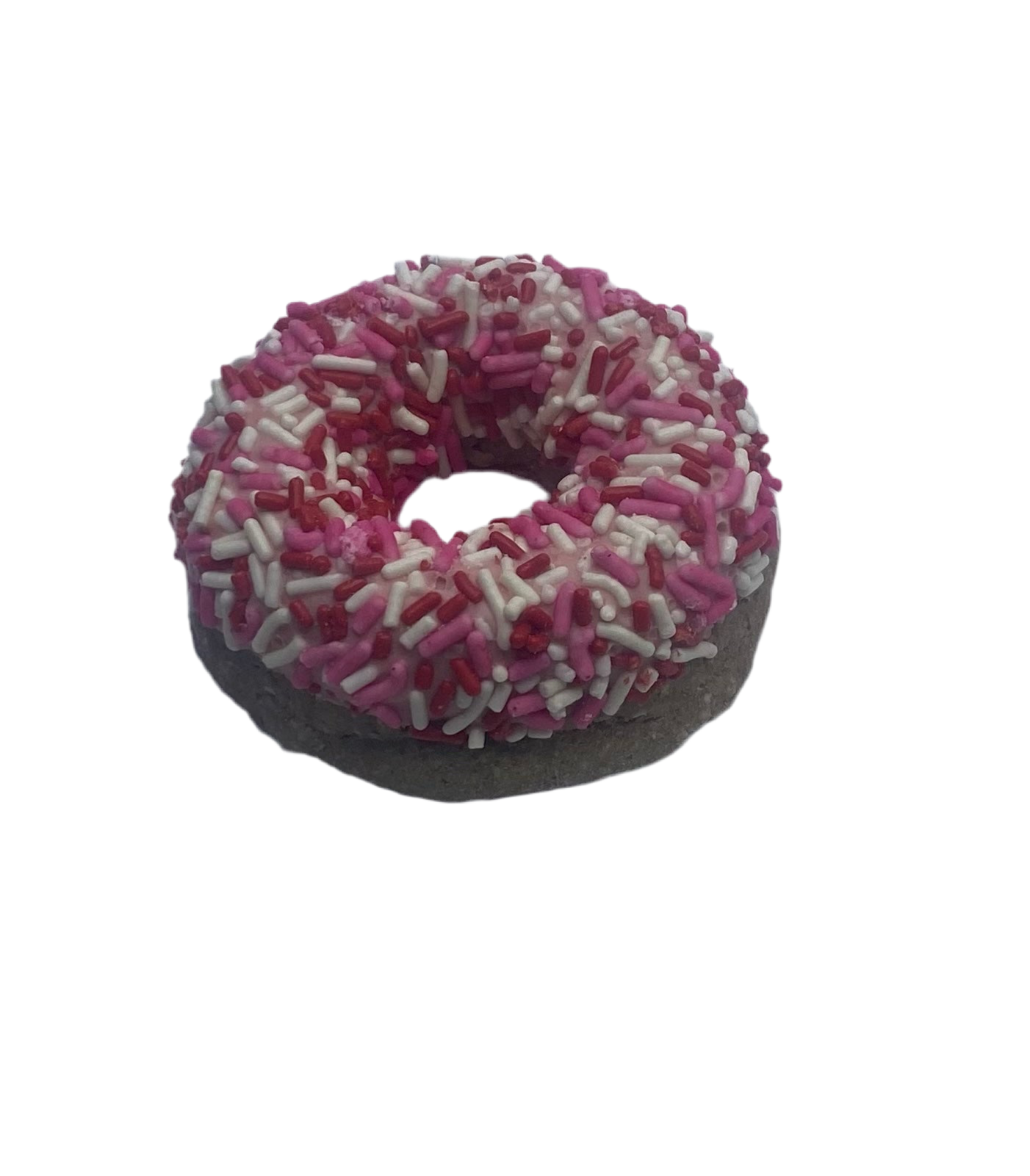 Gourmet Donut, Pink & White Jimmies Donut Dog Treat