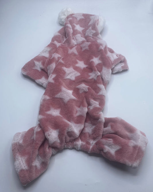 Star Plush Dog Pajamas (Pink)