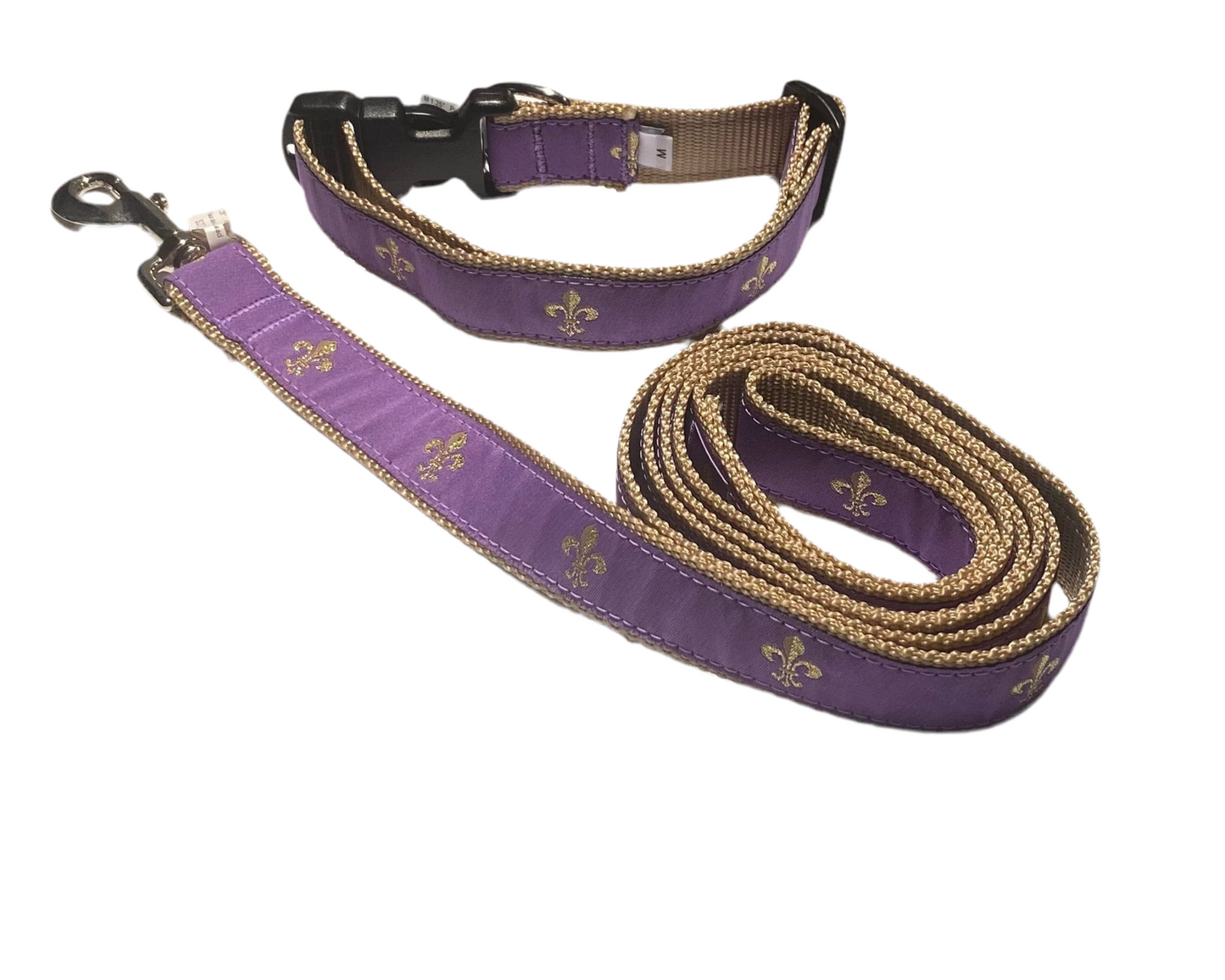 Purple Fleur De Lis Dog Collars, Harnesses, & Leads