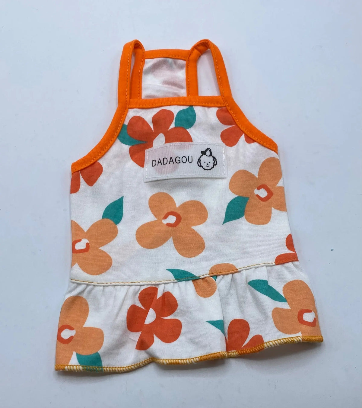 Orange Flora Pet Sundress Klippo