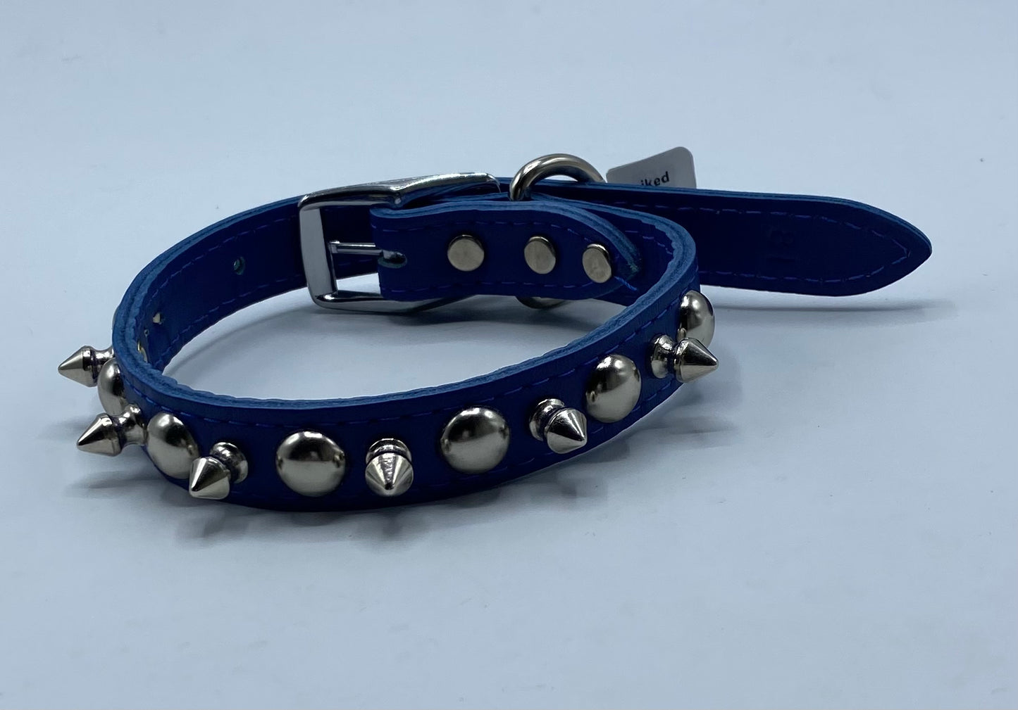 Blue Spiked Dog Collar.
