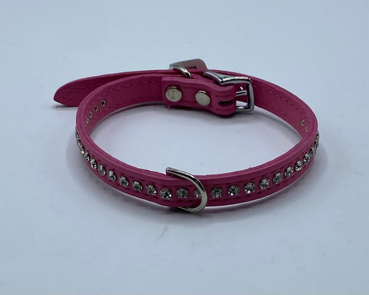 Pink Rhinestone Dog Collar