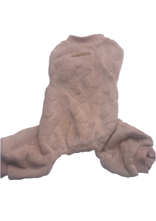Wavy Plush Dog Pajamas (Pink)