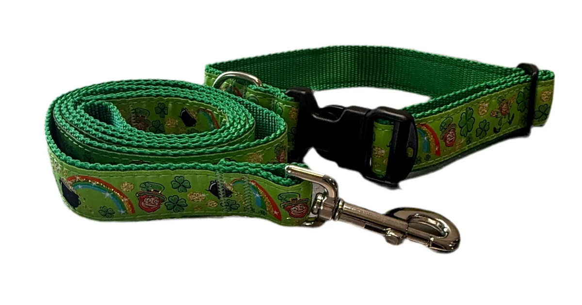 Luck of the Irish Dog Collars & Leads Ebinger Brother Leather Company / Preston Ribbons