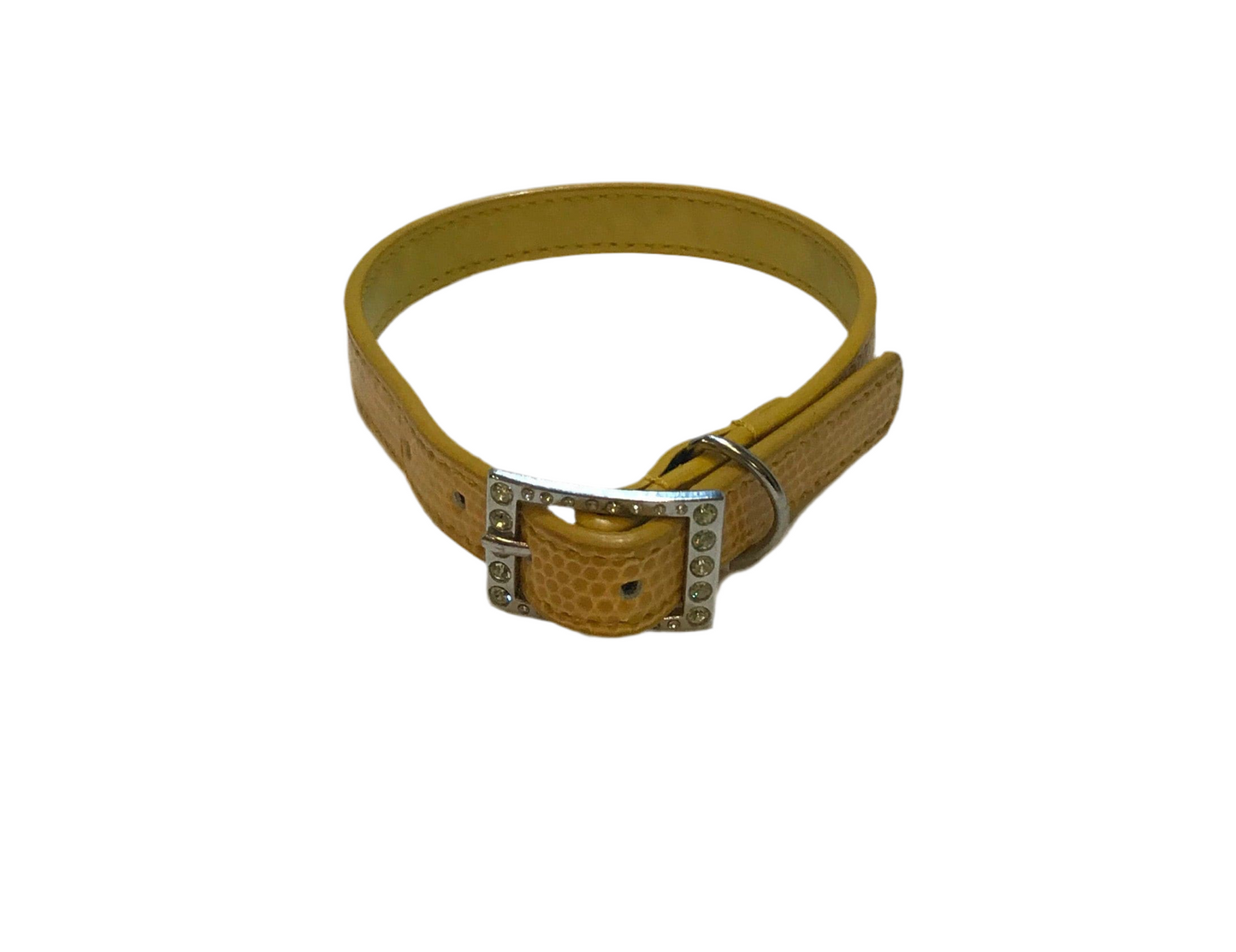 Pink Snakeskin Leather Dog Collar
