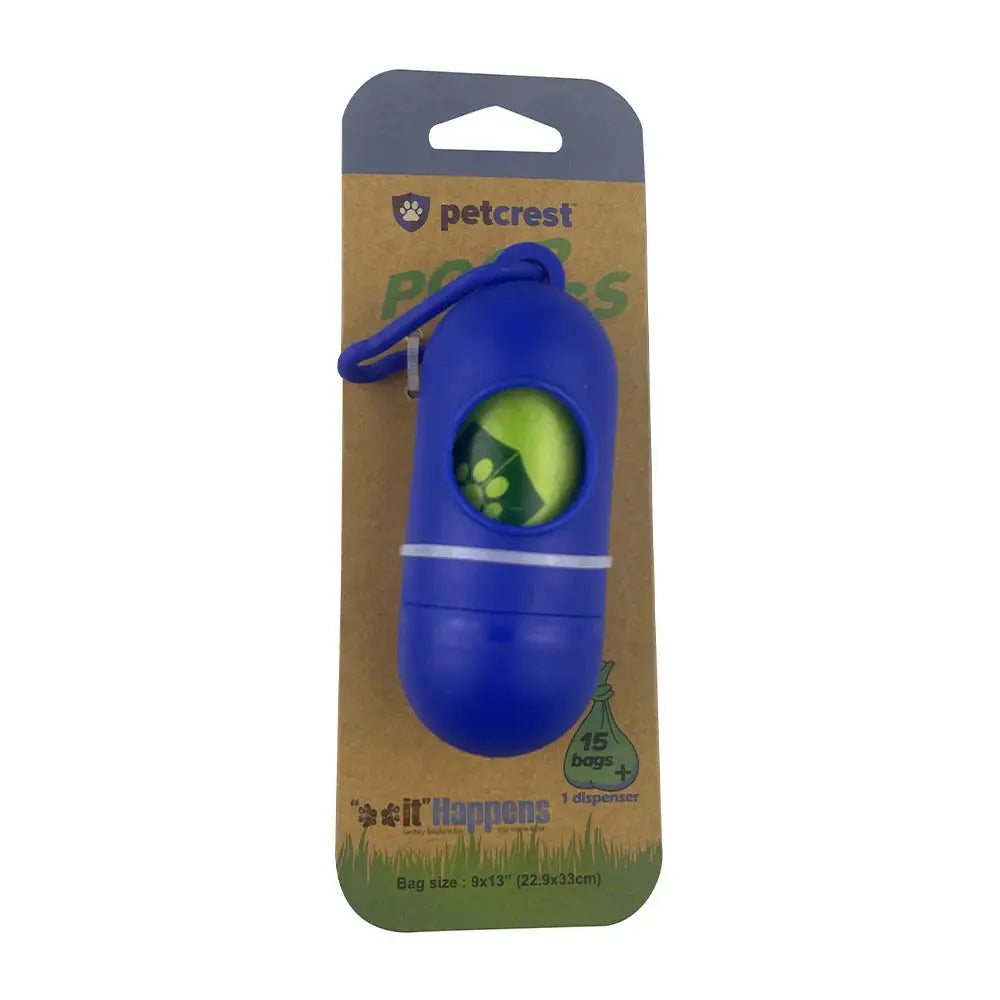 Petcrest® Poop Bag Eco Dispenser Blue Central Pet