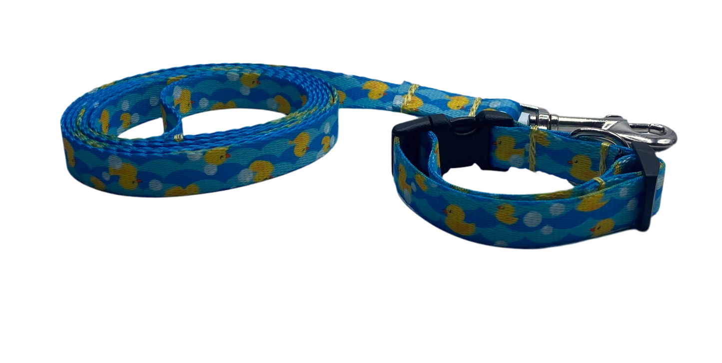 Yellow Duck Nylon Collars or Leads (5/8" wide)