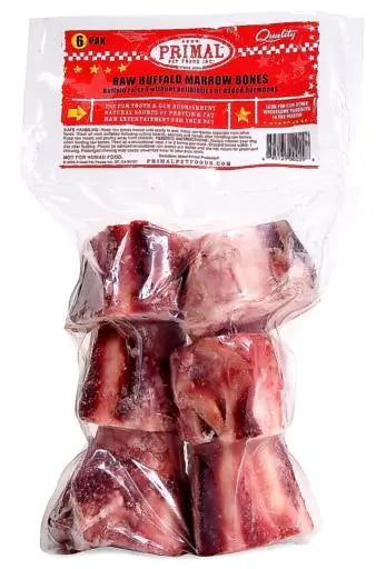 Primal Frozen Bison Marrow Bone 6 pack Phillips Pets