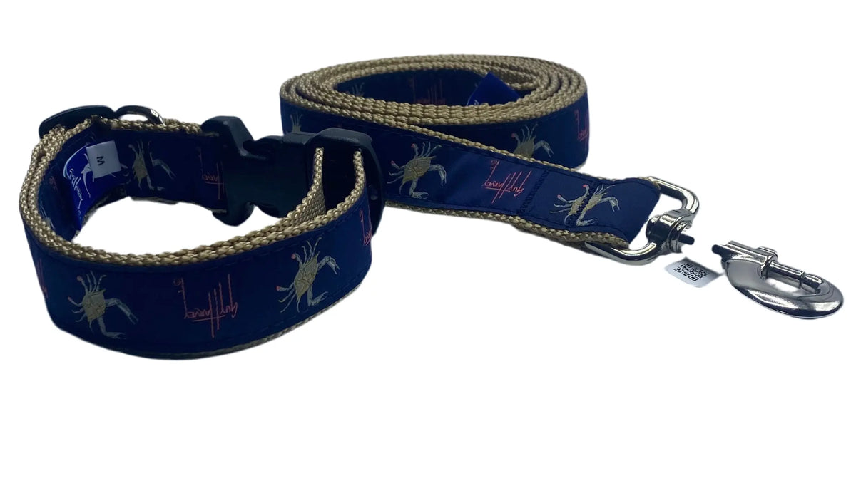 Crab Dog Collar & Lead Ebinger Brother Leather Company / Preston Ribbons