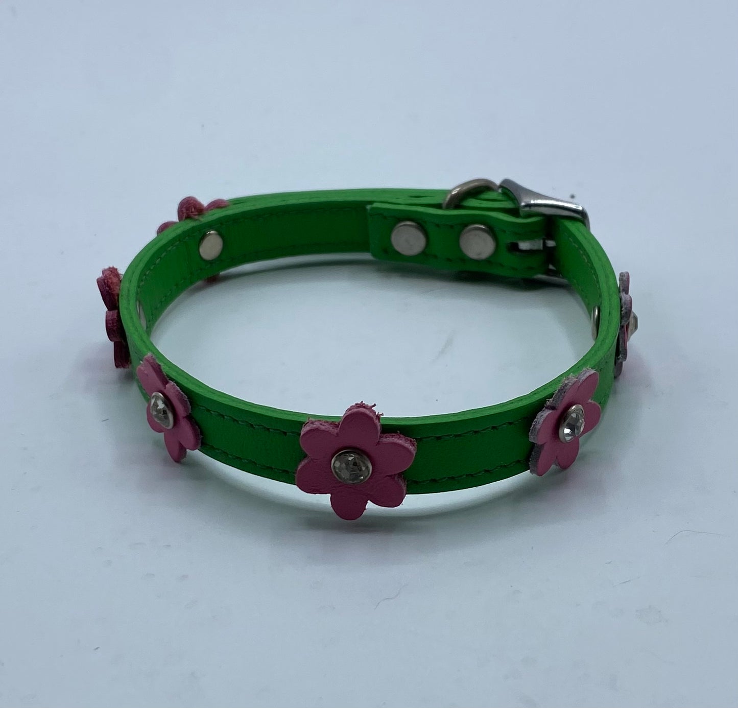 Green Flower Dog Collar