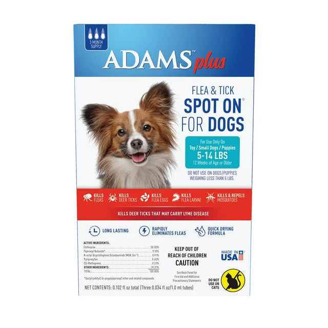 Adams Plus Flea & Tick Topical Prevention (3 mo. Supply).
