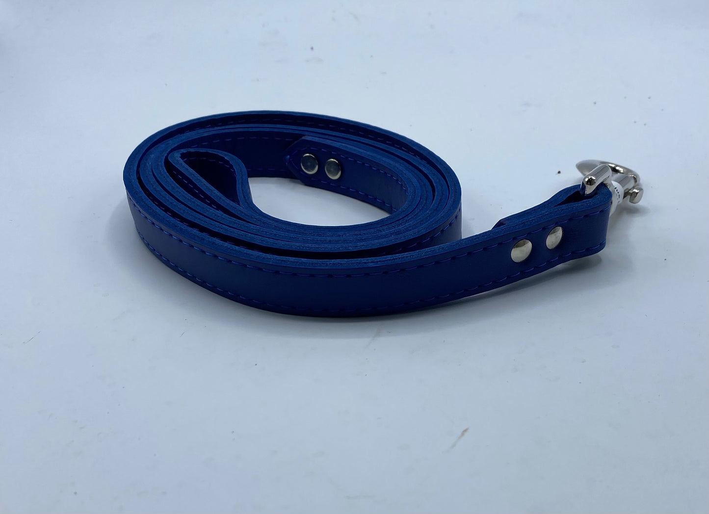 Blue Leather Lead 3/4" x 4'.