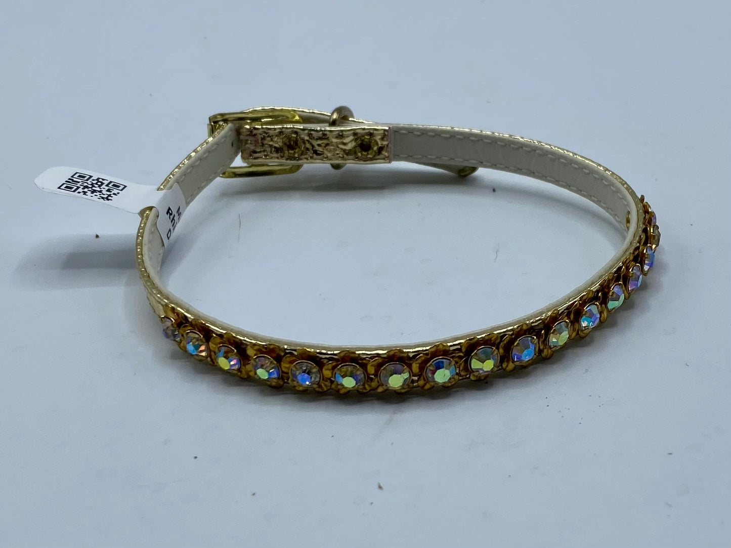 Majestic Gold and Rhinestone 12-inch Dog Collar