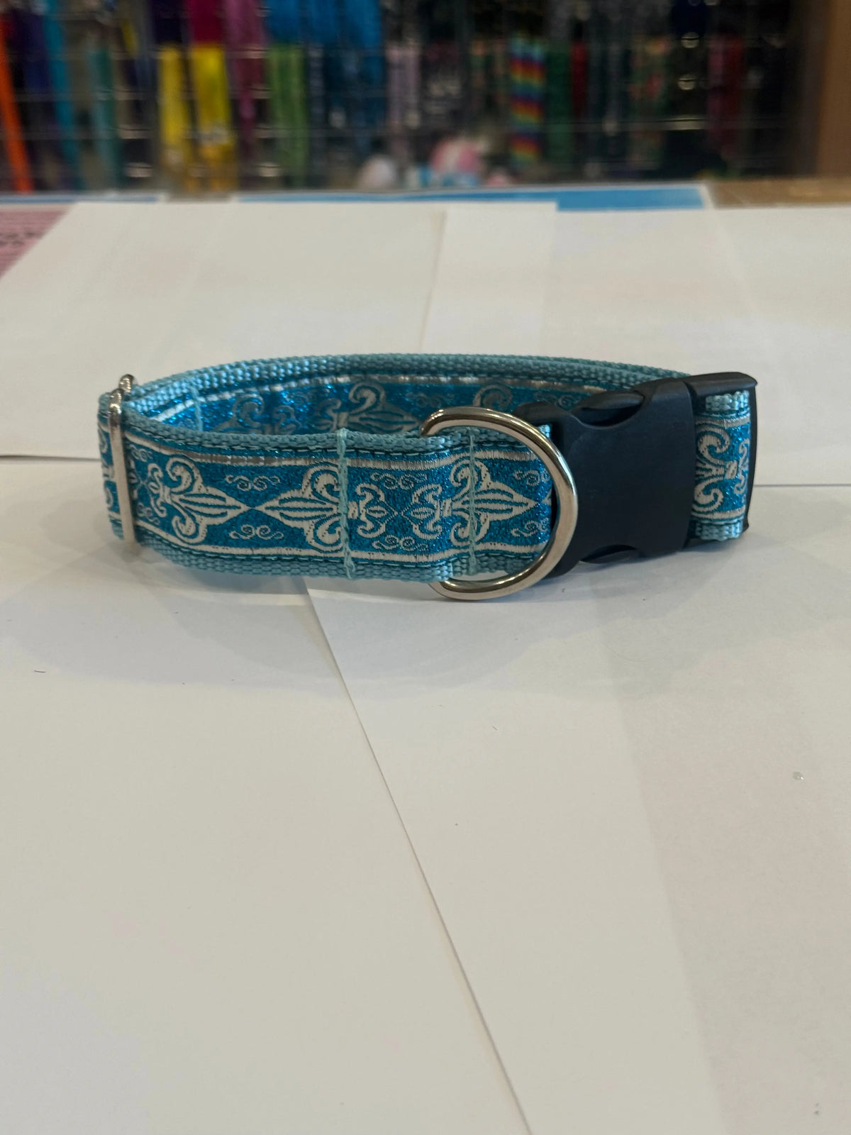 Metallic Sky FDL Ribbon Collar Dog Collar (1.5" Wide) NOLAbitchcouture