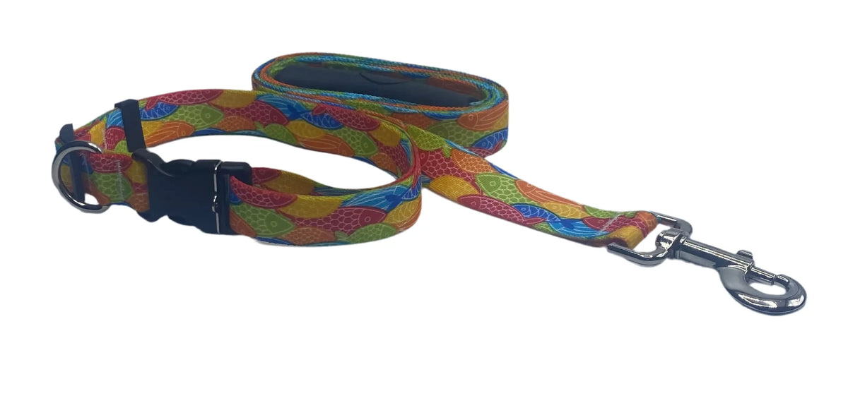 Red Fish Dog Collar & Leads Yellow Dog Design