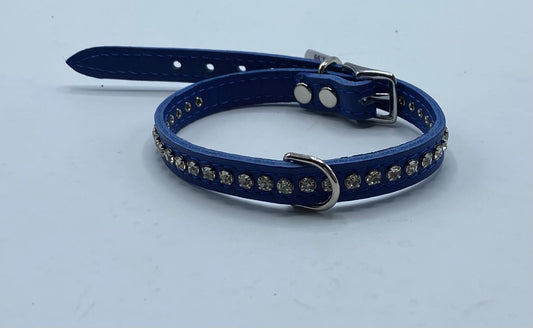 Royal Blue Rhinestone Dog Collar