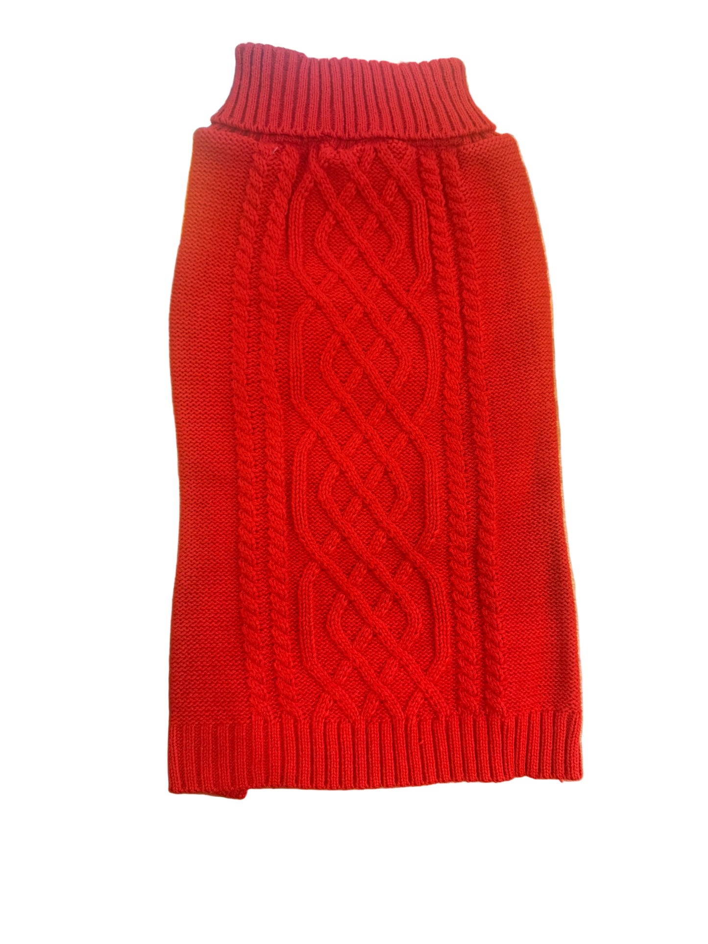 Cable Knit Sweater, Red Marshals