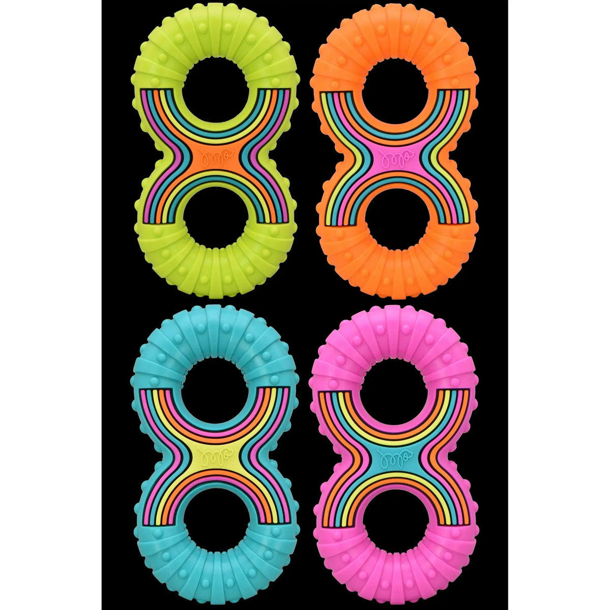 Grooverz Colorful TPR Figure 8 Dog Toy, Multipet