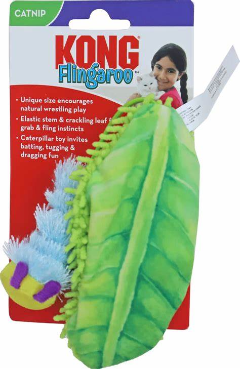 Kong Flingaroo Catnip & Crinkle Caterpillar Cat Toy.
