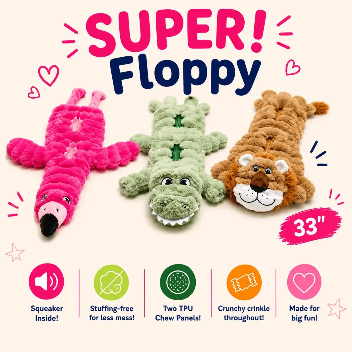 33" SUPER! Floppy Dog Toy Dog Line