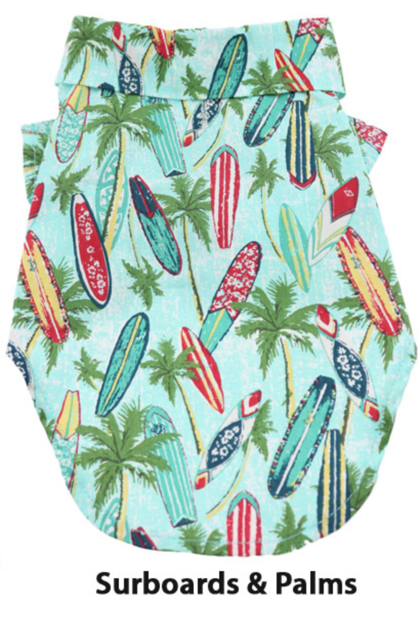 Hawaiian Camp Dog Shirt – Surfboards & Palms.