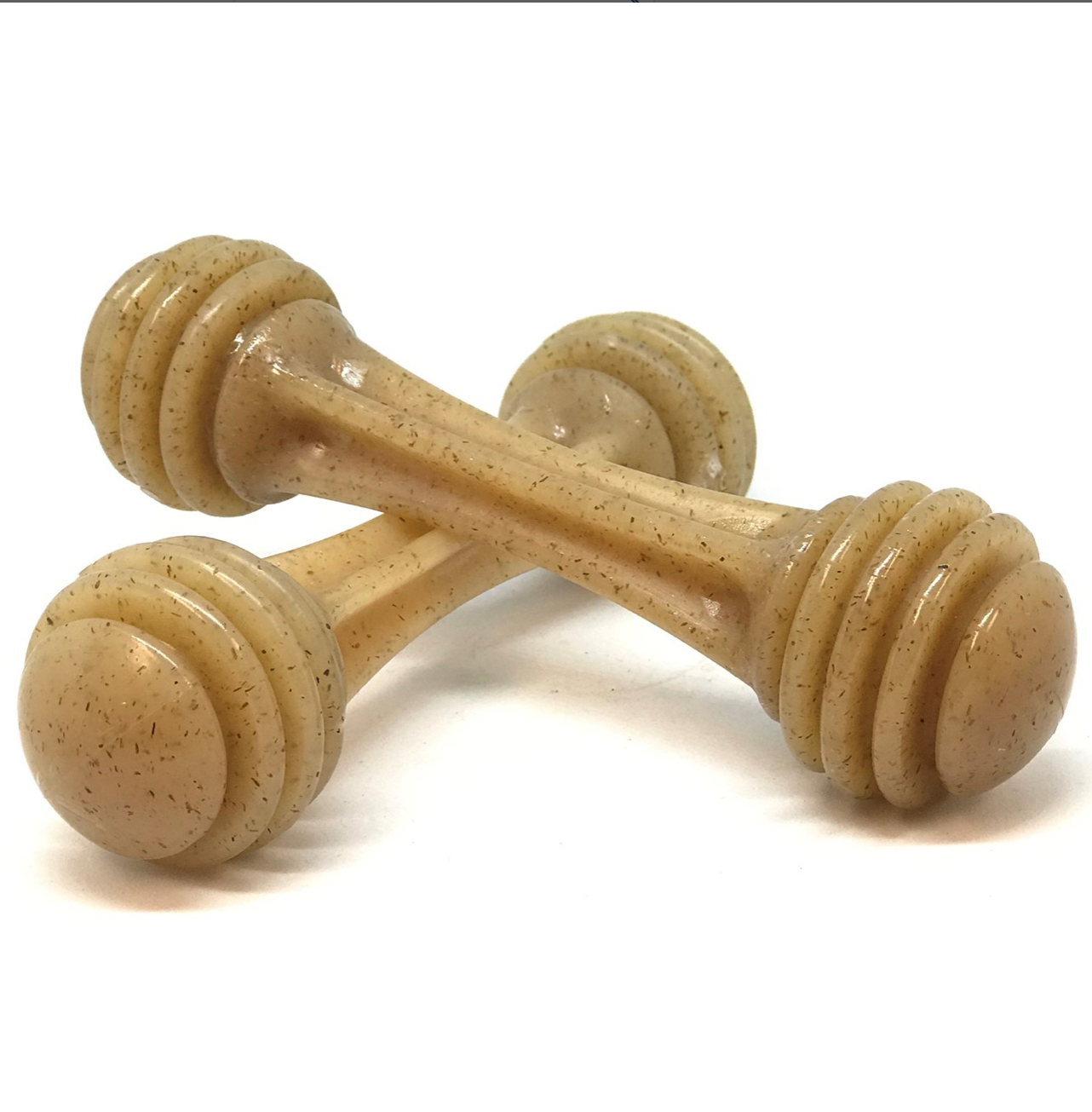 Nylon Honey Dog Bone - Honey Colored with Liver Palatant by SodaPup.