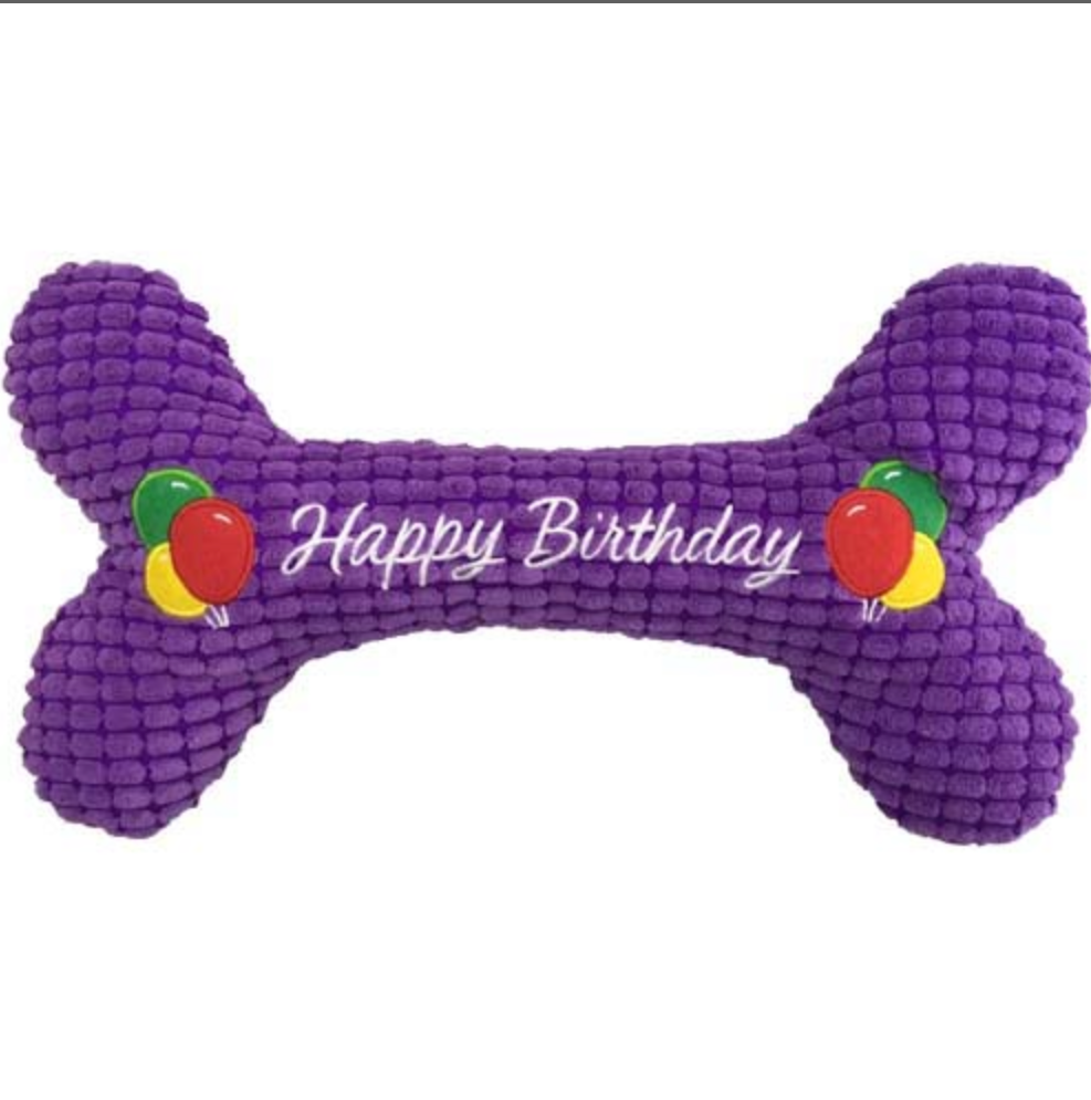 16" Happy Birthday Bone Dog Toy