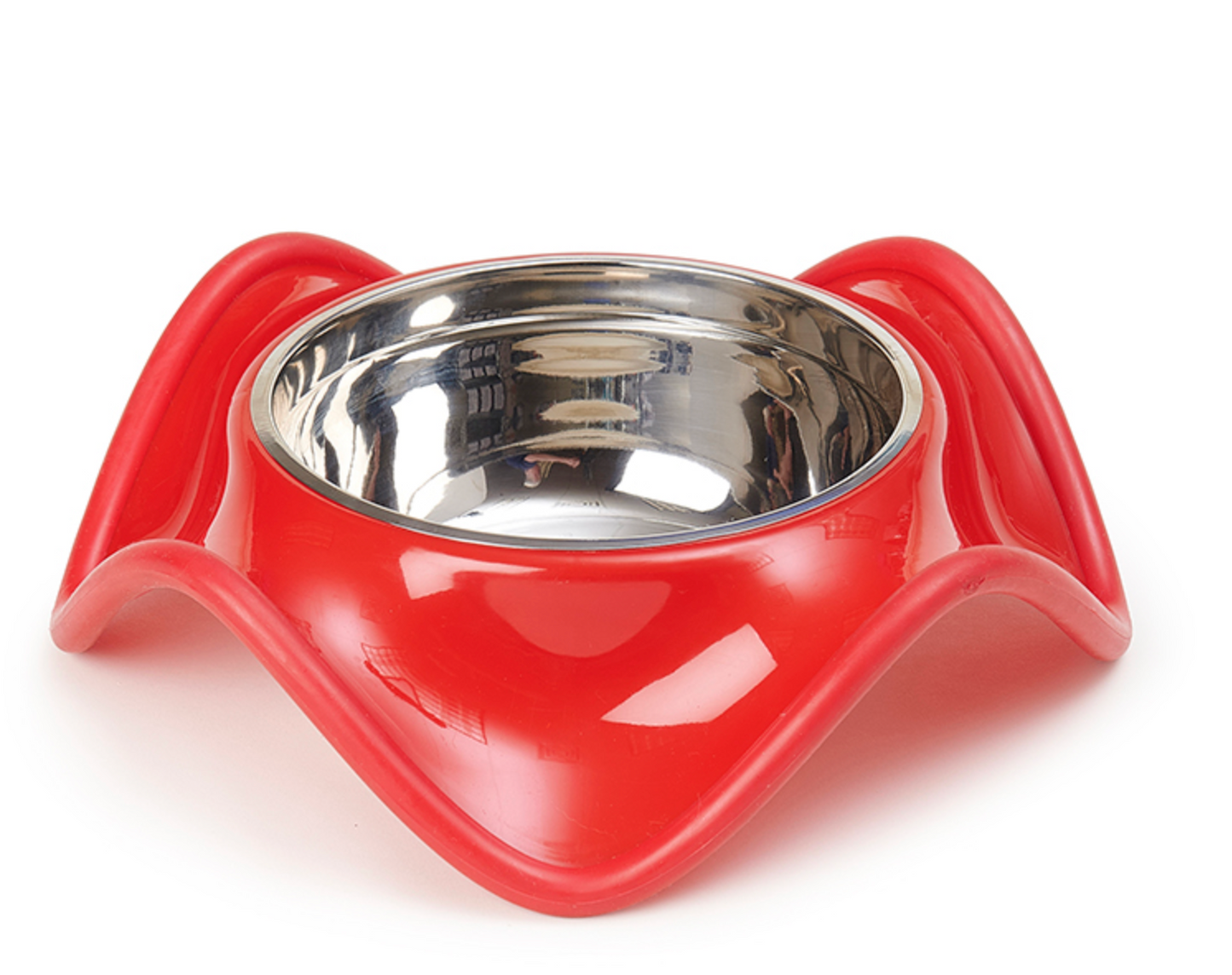 Milos Stainless Steel Pet Bowl, Red.