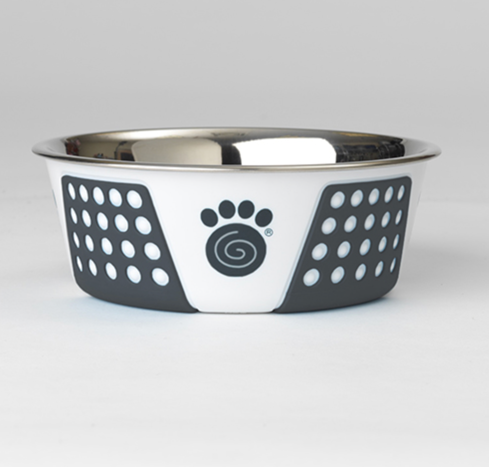 Fiji Pet Bowl, white/navy blue.
