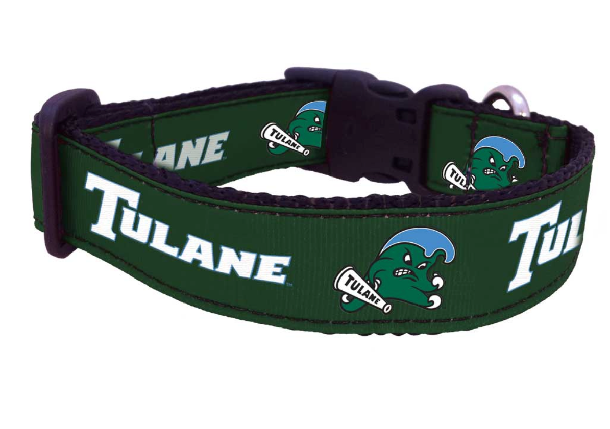 Tulane University Green Wave Dog Collar.