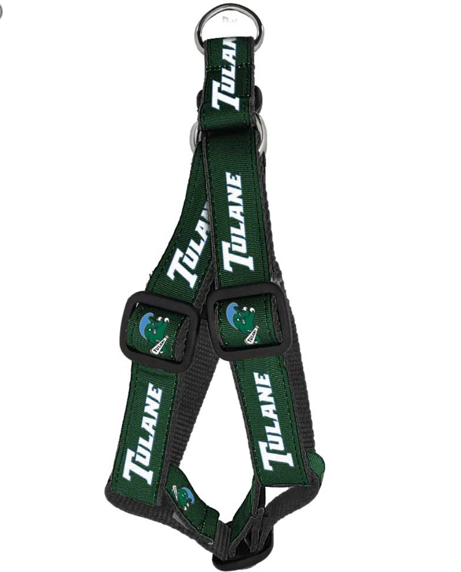 Tulane University Green Wave Dog Step-In Harness.