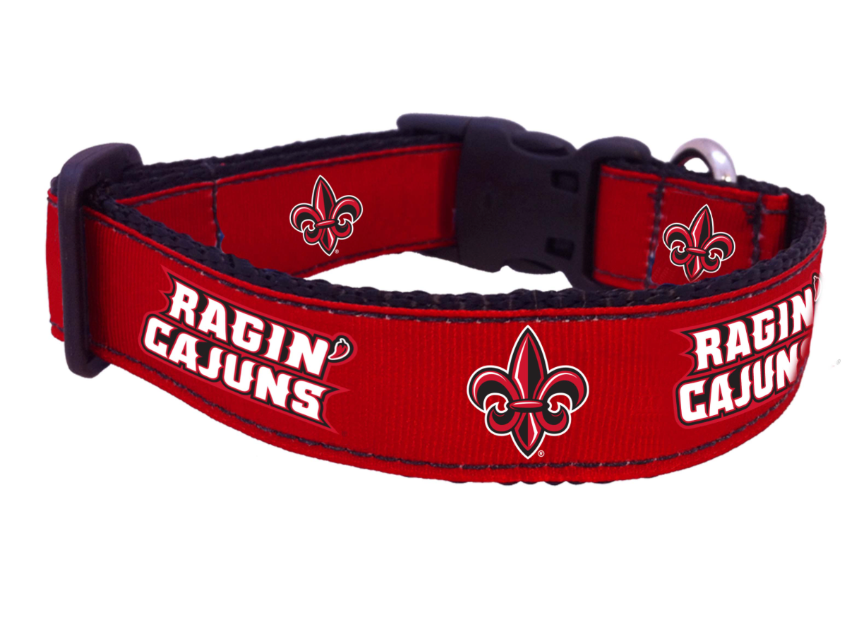 Louisiana at Lafayette Ragin’ Cajuns Dog Collar.