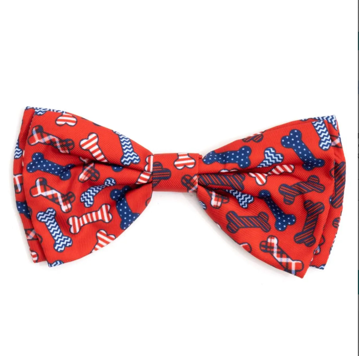 Red/White/Blue Preppy Bones Pet Bow Tie.