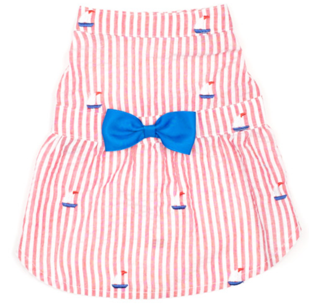 Red Stripe Sailboat Pet Dress.