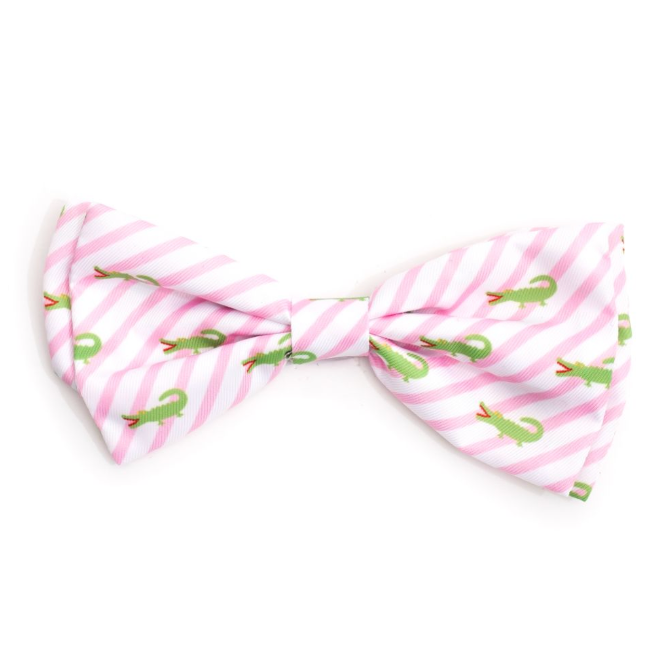 Pink Stripe Alligators Pet Bow Tie