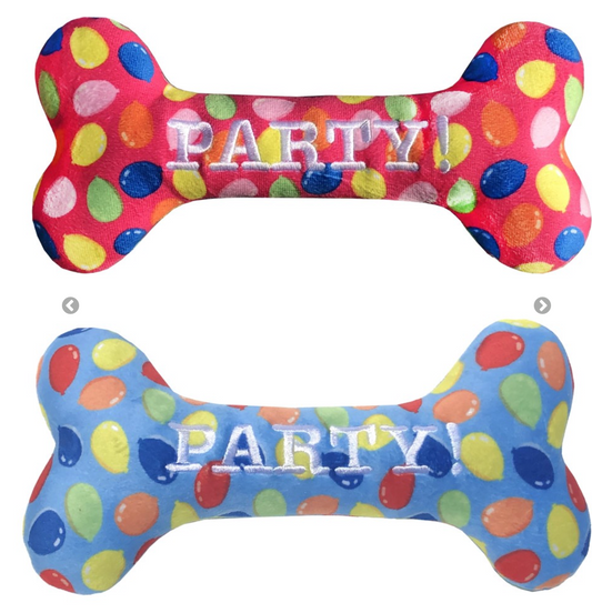 Party Time Bone Dog Toy.