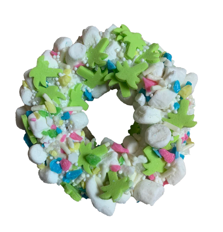 Gourmet Donut, Spring / Summer Tropical Tutti Frutti Donut Dog Treat