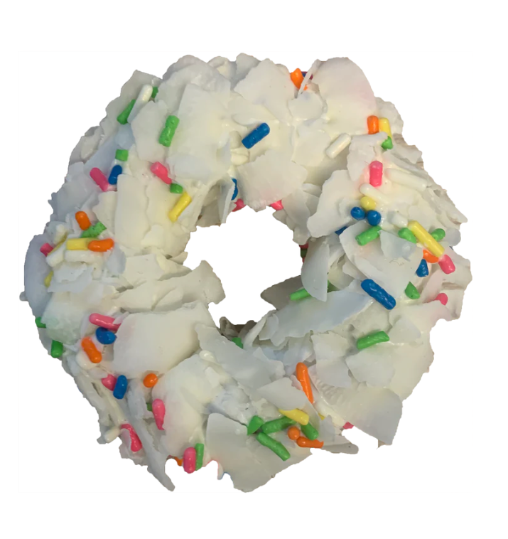 Birthday Cake Gourmet Donut Dog Treat.