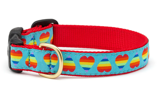Rainbow Hearts Dog Leads & Collars