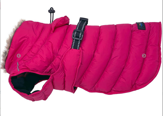 Alpine Extreme Weather Puffer Dog Coat - Pink Peacock