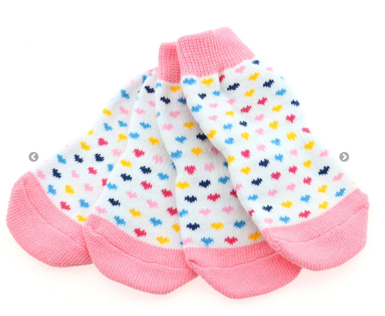 Non-Skid Dog Socks - Hearts.