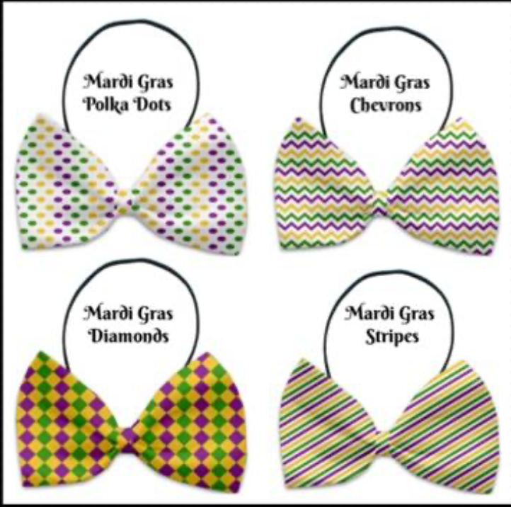 Mardi Gras Pet Bow Ties.